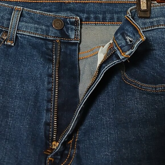 Levis 506 Jeans Mens 34X30 Straight Fit Blue Denim Stretch - Picture 6 of 9